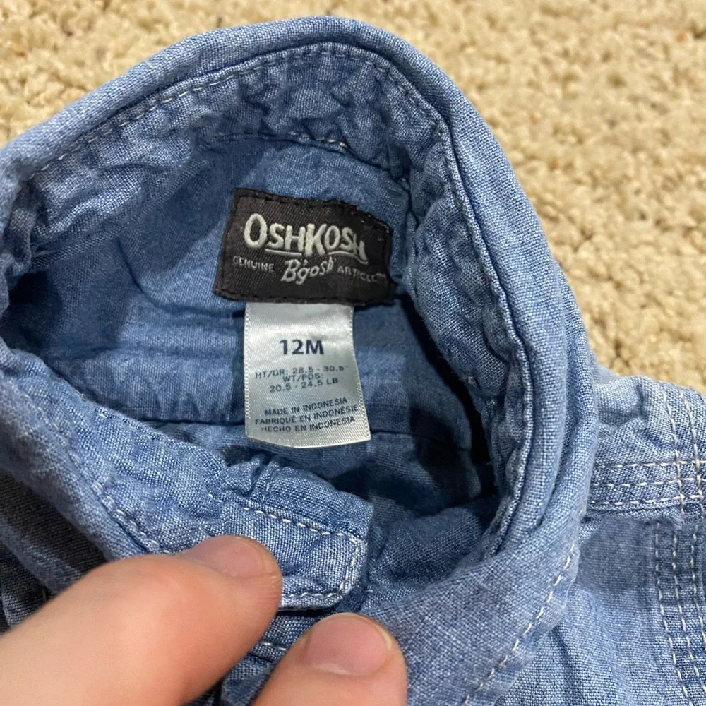 OshKosh B'gosh Blue Denim Romper with 2 other long sleeves-15